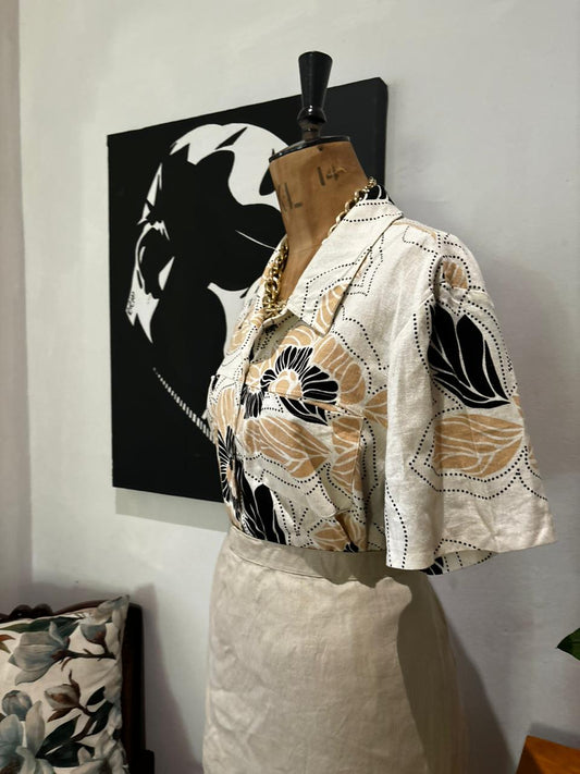 Vintage Linen Print Shirt