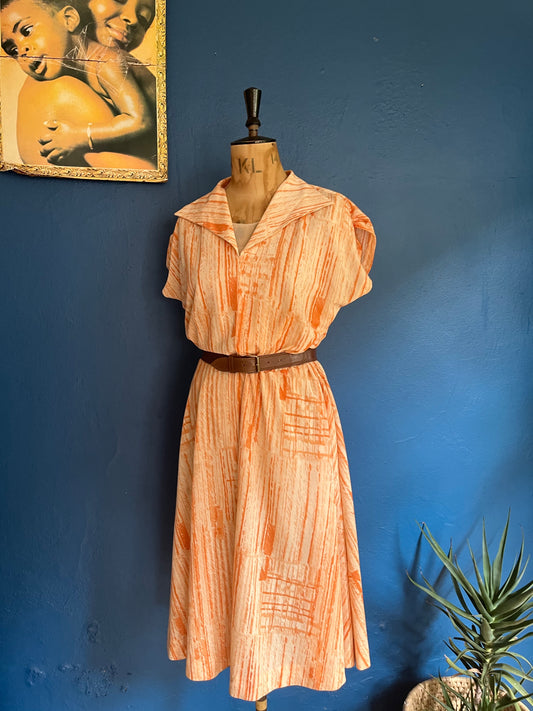 Orange Print Dress