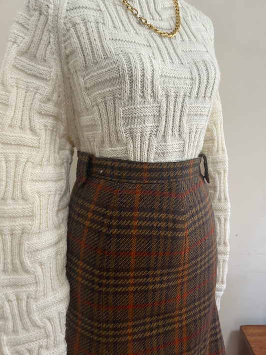 Tweed Pleated Skirt